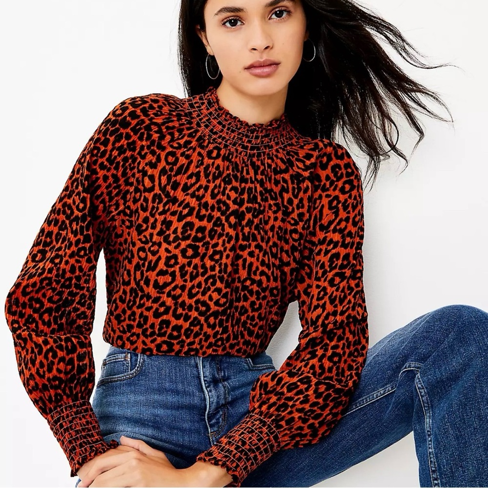 Loft Cheetah Print Blouse Size XS 🆕